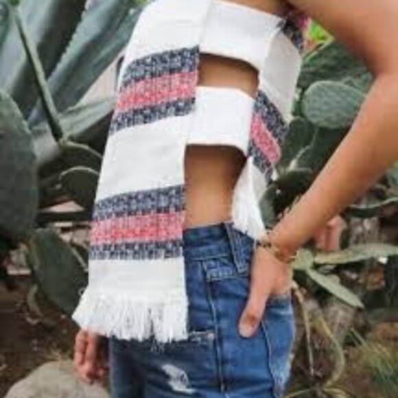 SEA NEW YORK striped Tweed cutout top sz 2 - Picture 2 of 7